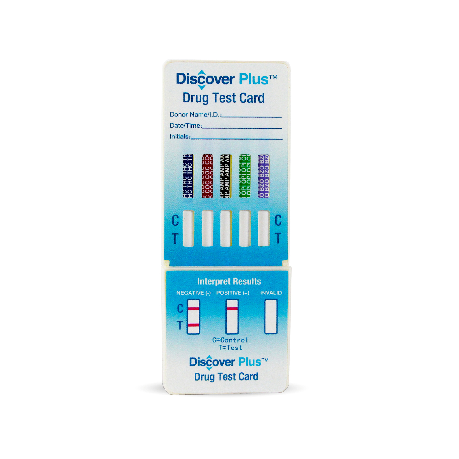 Discover Plus - 5 Panel Dip Card - (THC/COC/OPI/mAMP/OXY)